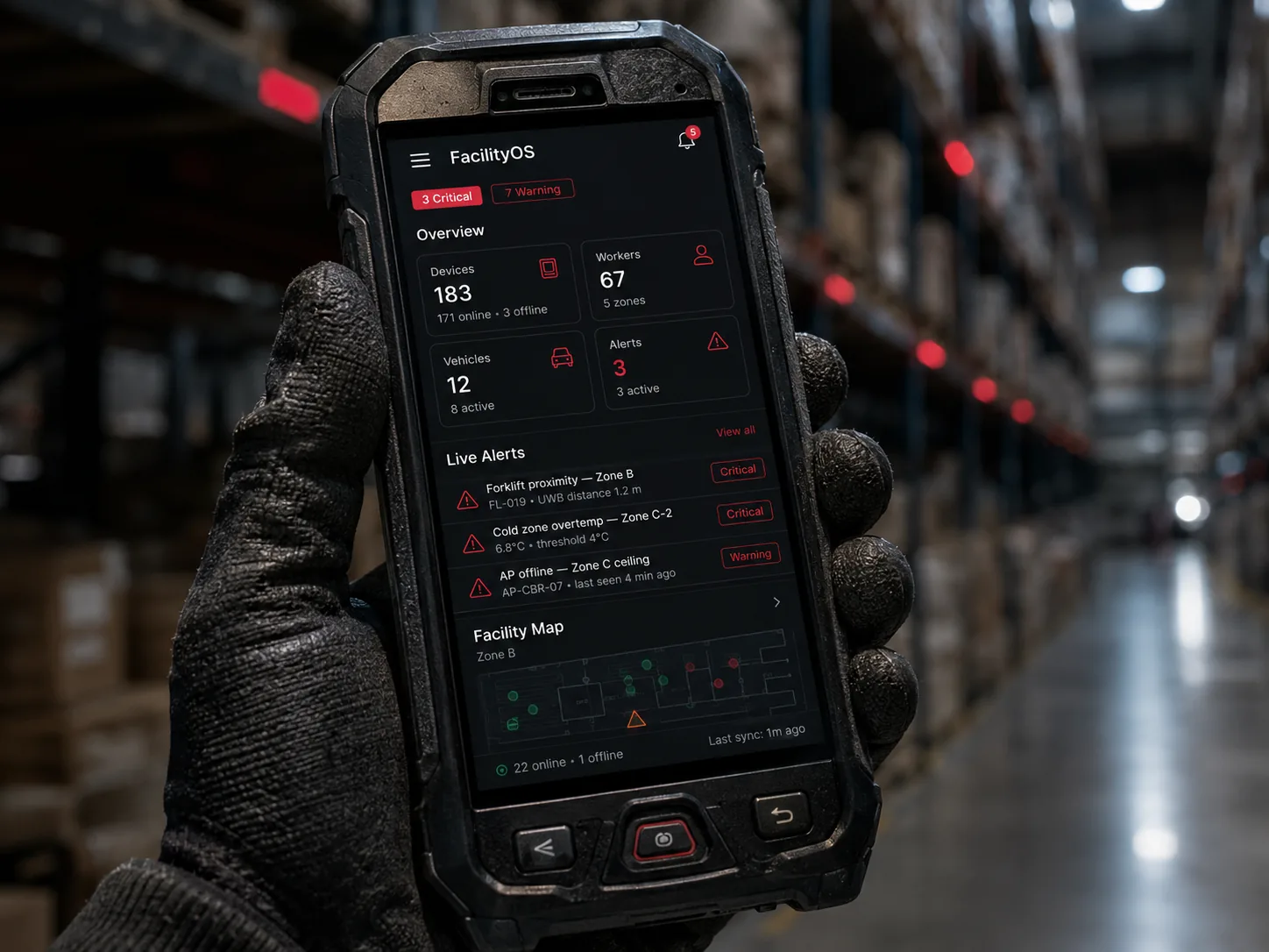 Custom warehouse app running on a rugged handheld